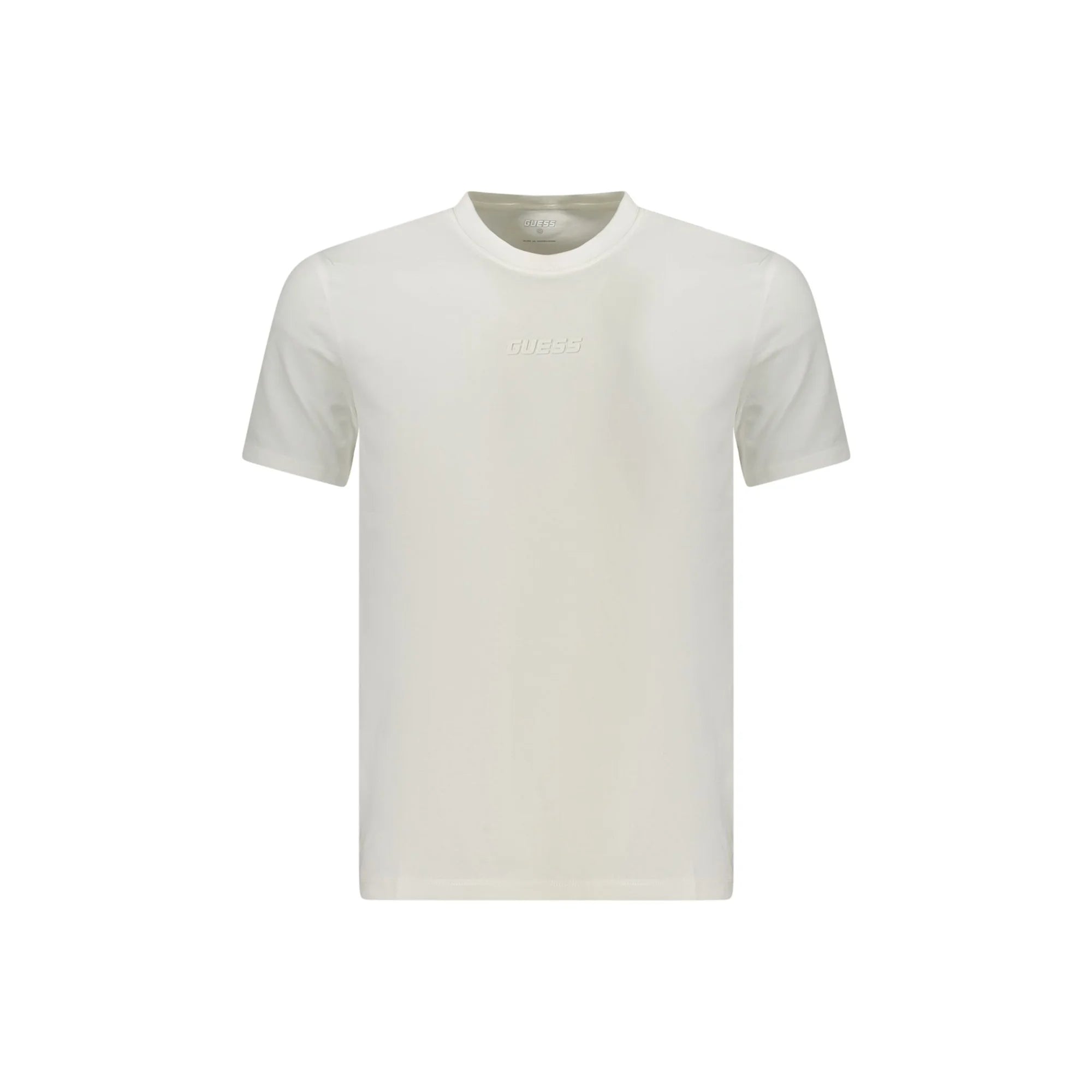 Guess Jeans T-Shirt Maniche Corte Uomo Bianca Stampa in Rilievo Logo Bianco - foto prodotto